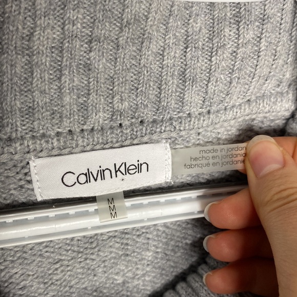 Calvin Klein cowlneck tunic sweater with ombre golden thread pattern size M - Picture 11 of 12